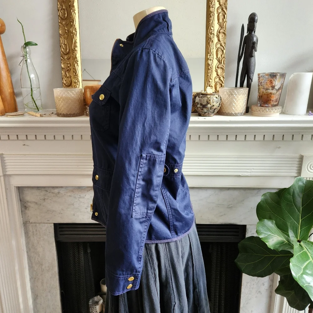 J. Crew Blue Relaxed Fit Boyfriend Field Jacket Size XS Preppy Heritage Military